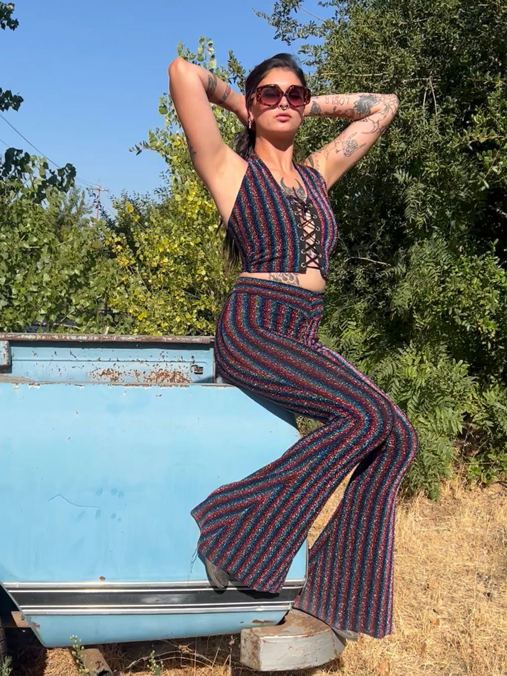 Rainbow Lurex Bellbottoms